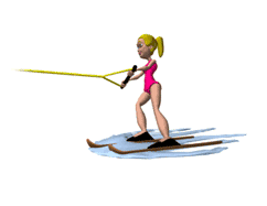 Gif animé ski nautique femme